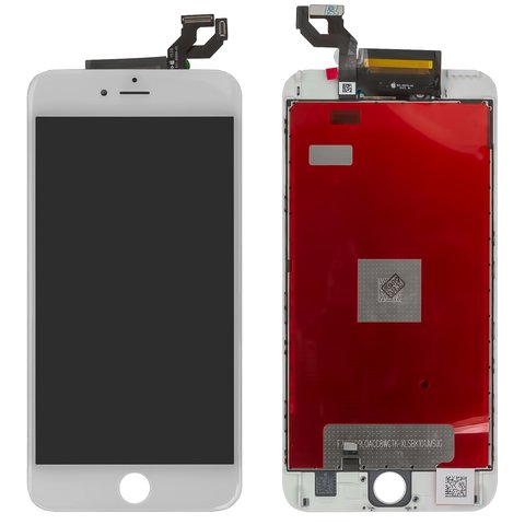 Дисплей для iPhone 6S Plus, белый, с рамкой, Оригинал переклеено стекло 