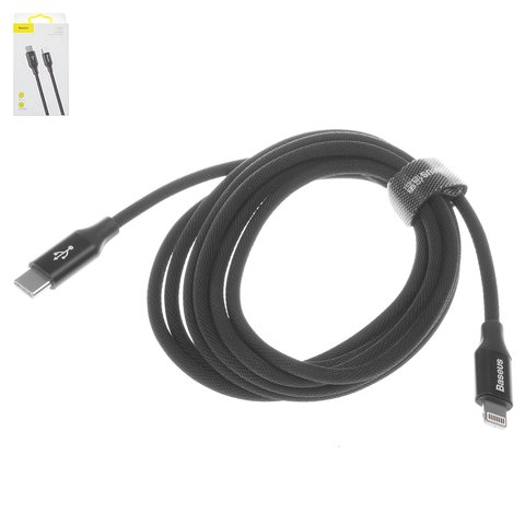 USB кабель Baseus Yiven, USB тип C, Lightning, 200 см, 2 A, чорний, #CATLYW D01