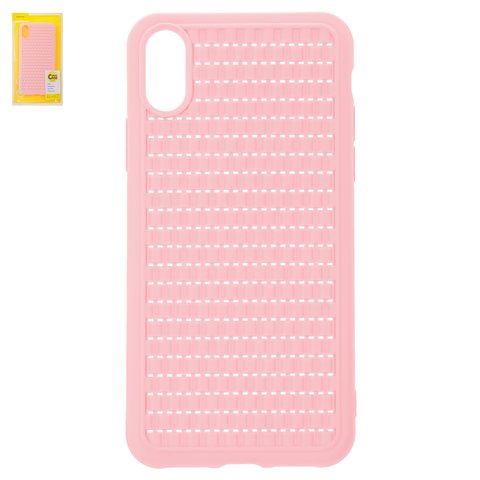 Чехол Baseus для iPhone X, iPhone XS, розовый, плетёный, пластик, #WIAPIPH58 BV04