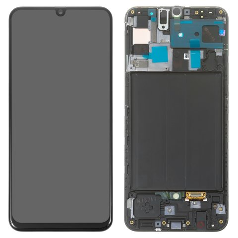 Дисплей для Samsung A505 Galaxy A50, чорний, з рамкою, Original, сервісне опаковання, #GH82 19204A GH82 19714A GH82 19289A GH82 19713A
