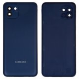 Задня панель корпуса для Samsung A035F Galaxy A03, синя, із склом камери