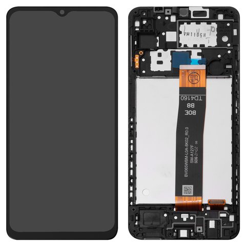 Дисплей для Samsung A127 Galaxy A12 Nacho, чорний, з рамкою, Original PRC , BV065WBM L0A 8K02_R0.0 HL6127JX L0A 8K02_R0.0
