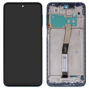 Дисплей для Xiaomi Redmi Note 9 Pro, Redmi Note 9S, синий, с широким ободком, с рамкой, Сopy, In Cell