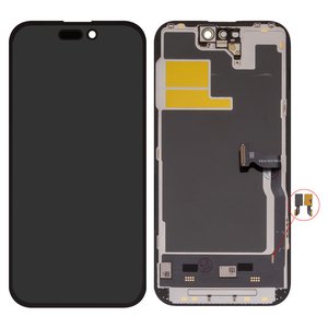 Дисплей для iPhone 14 Pro, черный, с рамкой, High Copy, без микросхемы, AMOLED , DD OLED soft, 120Hz