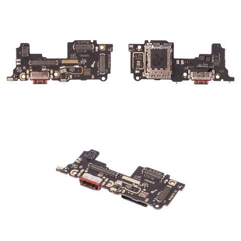 Шлейф для Xiaomi Poco F6 Pro, коннектора зарядки, с компонентами, High Copy, плата зарядки