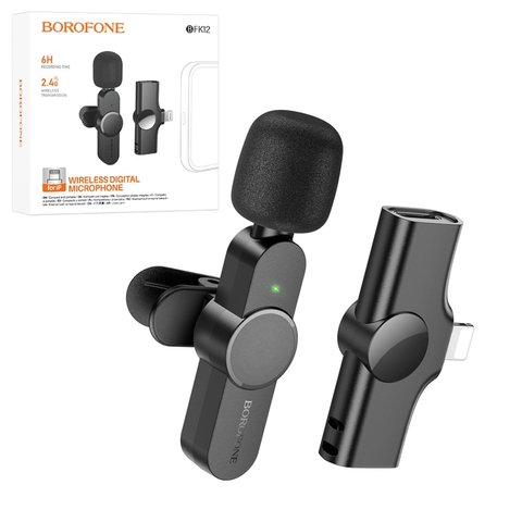 Мікрофон петличний Borofone BKF12, безпровідний, з кліпсою, Lightning