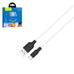 USB кабель Hoco X21 Plus, USB тип C, USB тип A, 100 см, 3 A, белый, силиконовый, #6831474711915