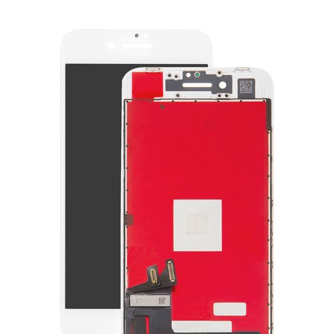 Pantalla LCD puede usarse con iPhone 8, iPhone SE 2020, blanco, con marco, vidrio reemplazado