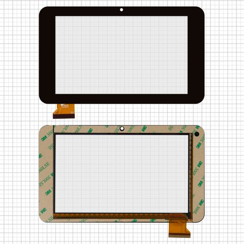 Touchscreen compatible with China Tablet PC 7"; Cube U30GT mini; IconBIT NetTAB THOR mini, black, 193 mm, 50 pin, 113 mm, capacitive, 7"  #PINGBO PB70DR8173