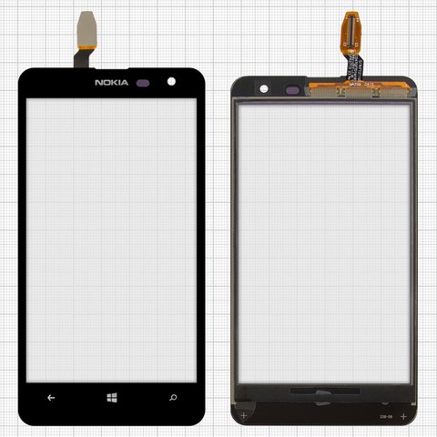 Touchscreen compatible with Nokia 625 Lumia, black 