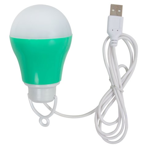 USB LED светильник 5 Вт холодный белый, корпус зеленый, 5 В, 450 лм 