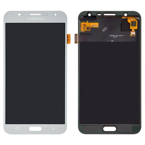 LCD compatible with Samsung J701 Galaxy J7 Neo, silver, with light adjustable, Best copy, without frame, Copy, TFT  