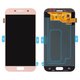 Pantalla LCD puede usarse con Samsung A520 Galaxy A5 (2017), rosado, sin marco, Original (PRC), original glass