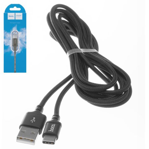 USB Cable Hoco X14, USB type A, USB type C, 200 cm, 2 A, black 