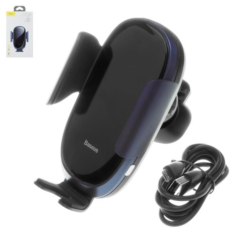 Car Holder Baseus, dark blue, for deflector, automatic clamping, with micro USB cable Type B  #SUGENT ZN03