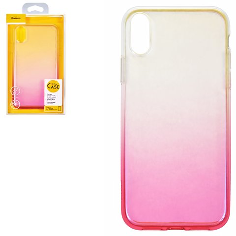 Case Baseus compatible with iPhone XR, pink, colourless, with iridescent color, transparent, silicone  #WIAPIPH61 XG04