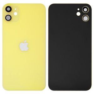 Panel trasero de carcasa puede usarse con iPhone 11, amarillo, con vidrio de cámara, small hole