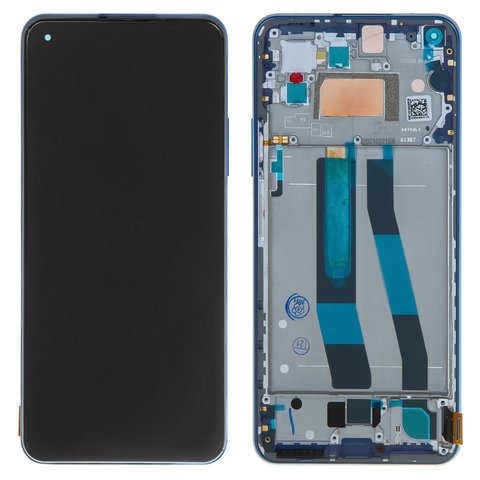 LCD compatible with Xiaomi 11 Lite, 11 Lite 5G, dark blue, with frame, Original PRC #WM6556Z21 1