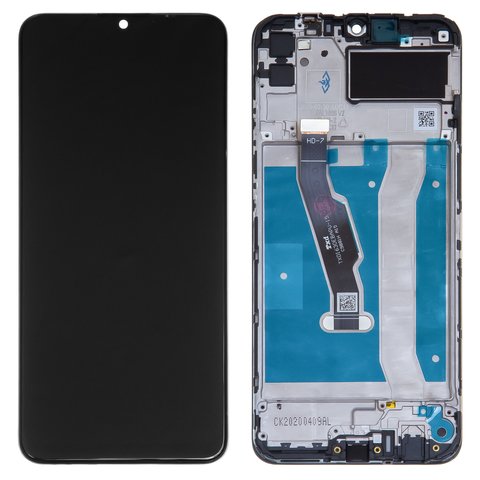LCD compatible with Huawei Y6p, black, with frame, Original PRC , MED LX9, MED LX9N 