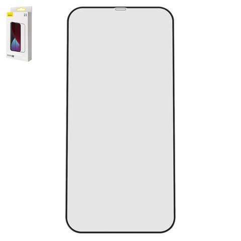 Защитное стекло Baseus для Apple iPhone 12 mini, 0.3 мм 9H, Anti Blue Light, 5D Full Glue, черный, cлой клея нанесен по всей поверхности, комплект 2 шт, #SGAPIPH54N KN01