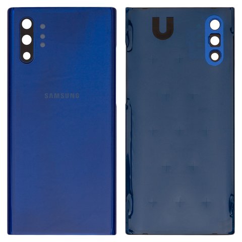 Housing Back Cover compatible with Samsung N975F Galaxy Note 10 Plus, dark blue, with camera lens, aura blue 