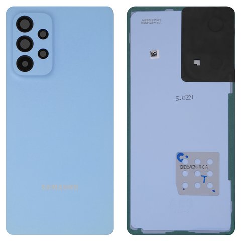 Housing Back Cover compatible with Samsung A536 Galaxy A53 5G, dark blue, with camera lens 