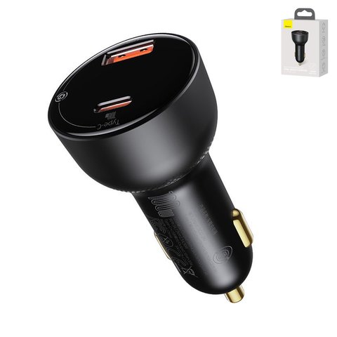 Car Charger Baseus Superme Digital Display PPS, black, Quick Charge, with LCD, 100 W, 2 outputs, 12 24 V  #CCZX 01