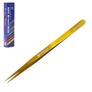 Mounting Tweezers Mechanic AA KING11, straight, 140 mm, golden 
