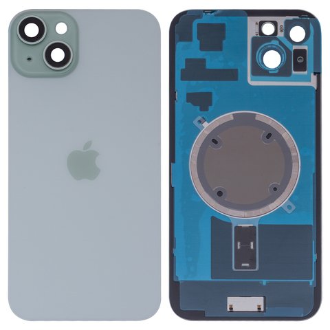 Housing Back Cover compatible with iPhone 15 Plus, green, with camera lens, HC 