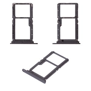 SIM Card Holder compatible with Xiaomi Poco M6 Pro 4G, Redmi Note 13 5G, Redmi Note 13 Pro 4G, black, graphite black Stealth Black  