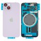 Housing Back Cover compatible with iPhone 14, (purple, with camera lens, purple)
