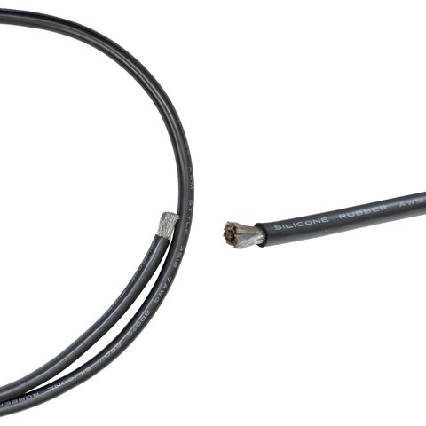 Wire In Silicone Insulation 7AWG, 12 mm², 1 m, black 