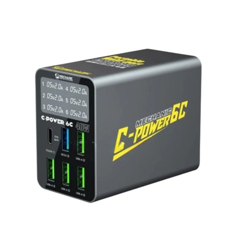 Сетевое зарядное устройство Mechanic C Power 6C, 40 Вт, Quick Charge, Power Delivery PD , 6 портов