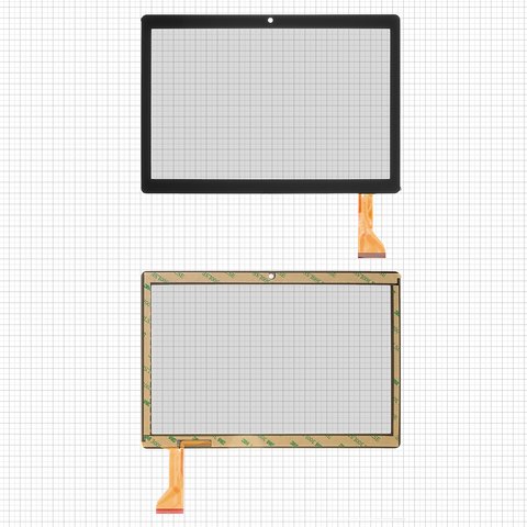 Touchscreen compatible with China Tablet PC 10,1"; Pixus Vision 10.1 3G, black, 237 mm, 50 pin, 164 mm, capacitive, 10,1"  #CX 10114A2 076FPC325