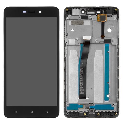 LCD compatible with Xiaomi Redmi 4A, black, with frame, original change glass  , Self welded, 2016117 