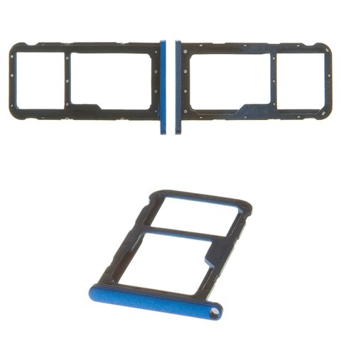 SIM Card Holder compatible with Huawei P20 Lite, dark blue, with MMC holder