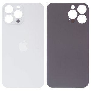Задняя панель корпуса для iPhone 13 Pro Max, серебристая, белая, не нужно снимать стекло камеры, Original PRC , Silver, big hole