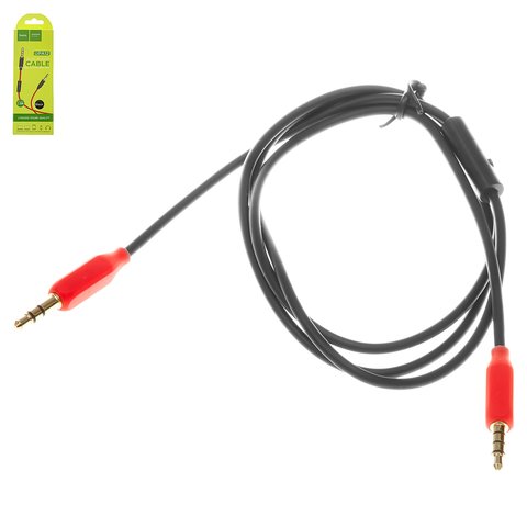 AUX cable Hoco UPA12, TRS 3.5 mm, TRRS 3.5 mm, 100 cm, negro, de silicona, con micrófono