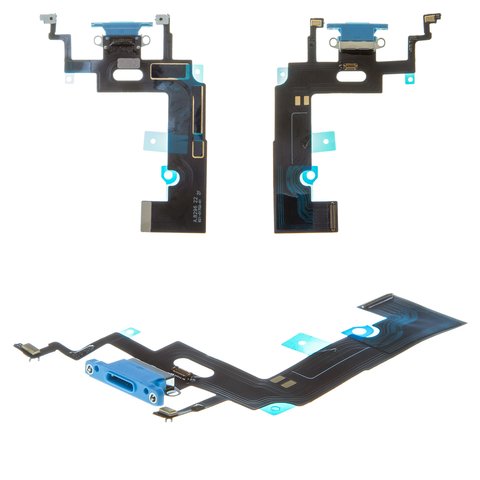 Cable flex puede usarse con Apple iPhone XR, del conector de carga, azul, con micrófono, AAA