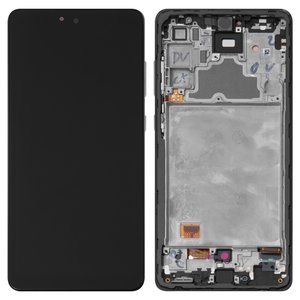 Pantalla LCD puede usarse con Samsung A725 Galaxy A72, A726 Galaxy A72 5G, negro, con marco, High Copy, con borde ancho, OLED 