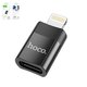 Adaptador Hoco UA17, Lightning a USB tipo C, USB tipo C, Lightning, gris, #6931474761996