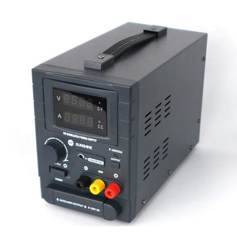 Fuente de alimentación potencia  Sunshine P 3005DA, un canal, transformador, hasta 30 V, hasta 5 A, indicadores de diodos de luz