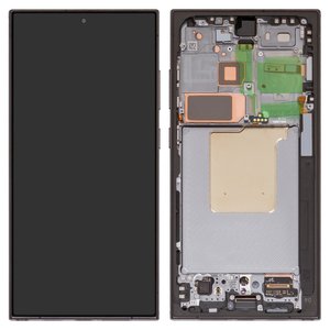 Pantalla LCD puede usarse con Samsung S928 Galaxy S24 Ultra, negro, con marco, Original PRC , titanium black