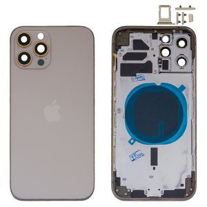 Carcasa puede usarse con iPhone 12 Pro Max, dorado,  con sujetador de tarjeta SIM, con botones laterales, HC, gold