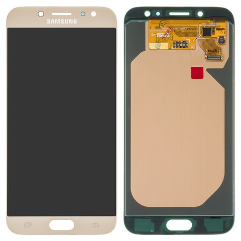 Дисплей для Samsung J730 Galaxy J7 2017 , золотистый, без рамки, Оригинал переклеено стекло 