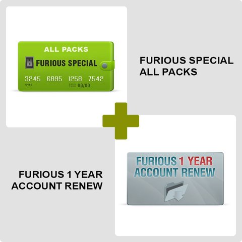 Активація Furious SPECIAL ALL PACKS + Продовження доступу в зону підтримки Furious Gold на 1 рік