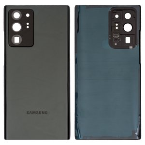 Задняя панель корпуса для Samsung N985F Galaxy Note 20 Ultra, черная, со стеклом камеры