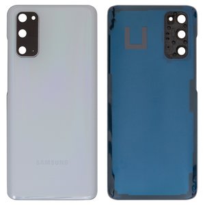 Задняя панель корпуса для Samsung G980 Galaxy S20, белая, со стеклом камеры, cloud white
