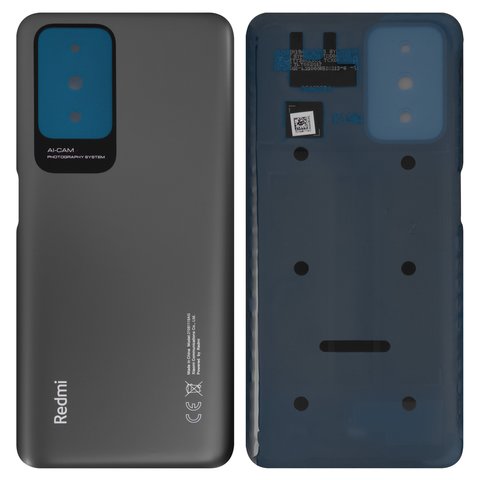 Задняя панель корпуса для Xiaomi Redmi 10 2021 , Redmi 10 2022 , серая, 21061119AG, 21061119DG, carbon gray