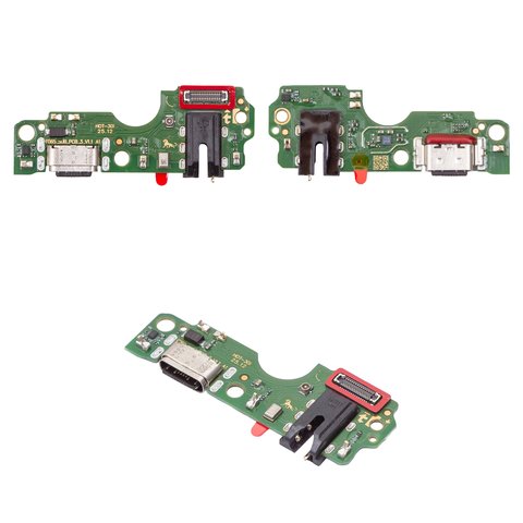 Шлейф для Tecno Spark 10; Infinix Hot 30 Play NFC, Hot 30i X669 , коннектора зарядки, с компонентами, High Copy, плата зарядки